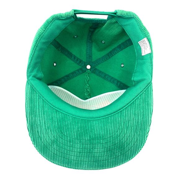 Vintage 90s Newport Ski Spree Green Corduroy Snapback Cigarette Hat Tobacco - Picture 5 of 6
